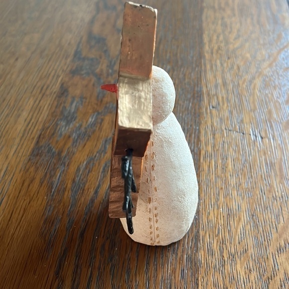 Vintage 1999 Deb Strain Snowman Christmas Ornament Primitive Folk Art - Picture 2 of 9